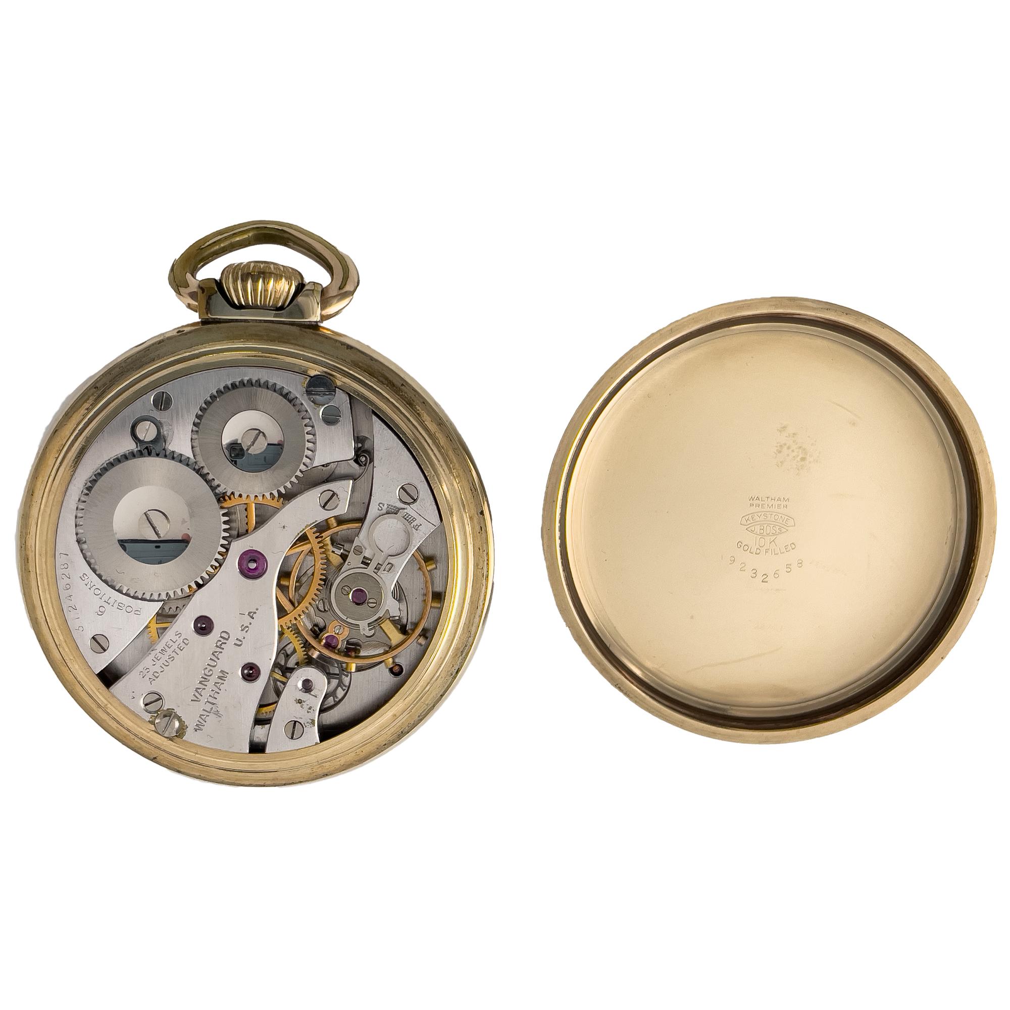 Waltham Vanguard Goldgefüllte Taschenuhr 9232658 mit Etui für Damen oder Herren im Angebot
