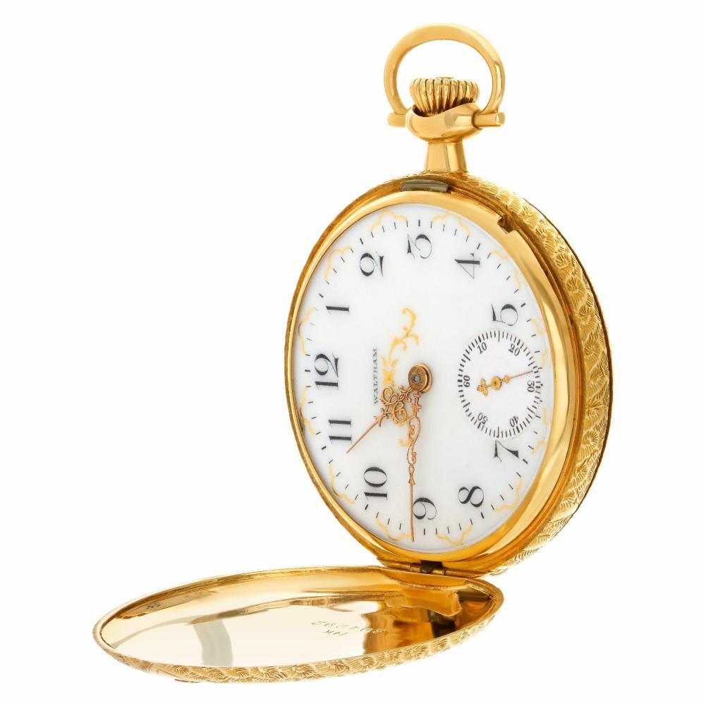 Waltham Wadsworth fancy dial pocket watch 15 jewels in 14k multicolor gold. Manual w/ subseconds. 49 mm case size. Ref 894292. Circa 1920's. Fine Pre-owned Waltham Watch. Certified preowned Vintage Waltham Wadsworth 894292 watch is made out of