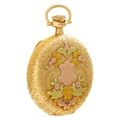 Waltham Wadsworth Pocketwatch in 14k White Porcelain Dial