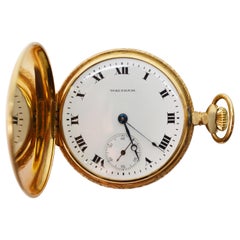 Waltham Watch Co. Gold Hunting Case Antique Pocket Watch