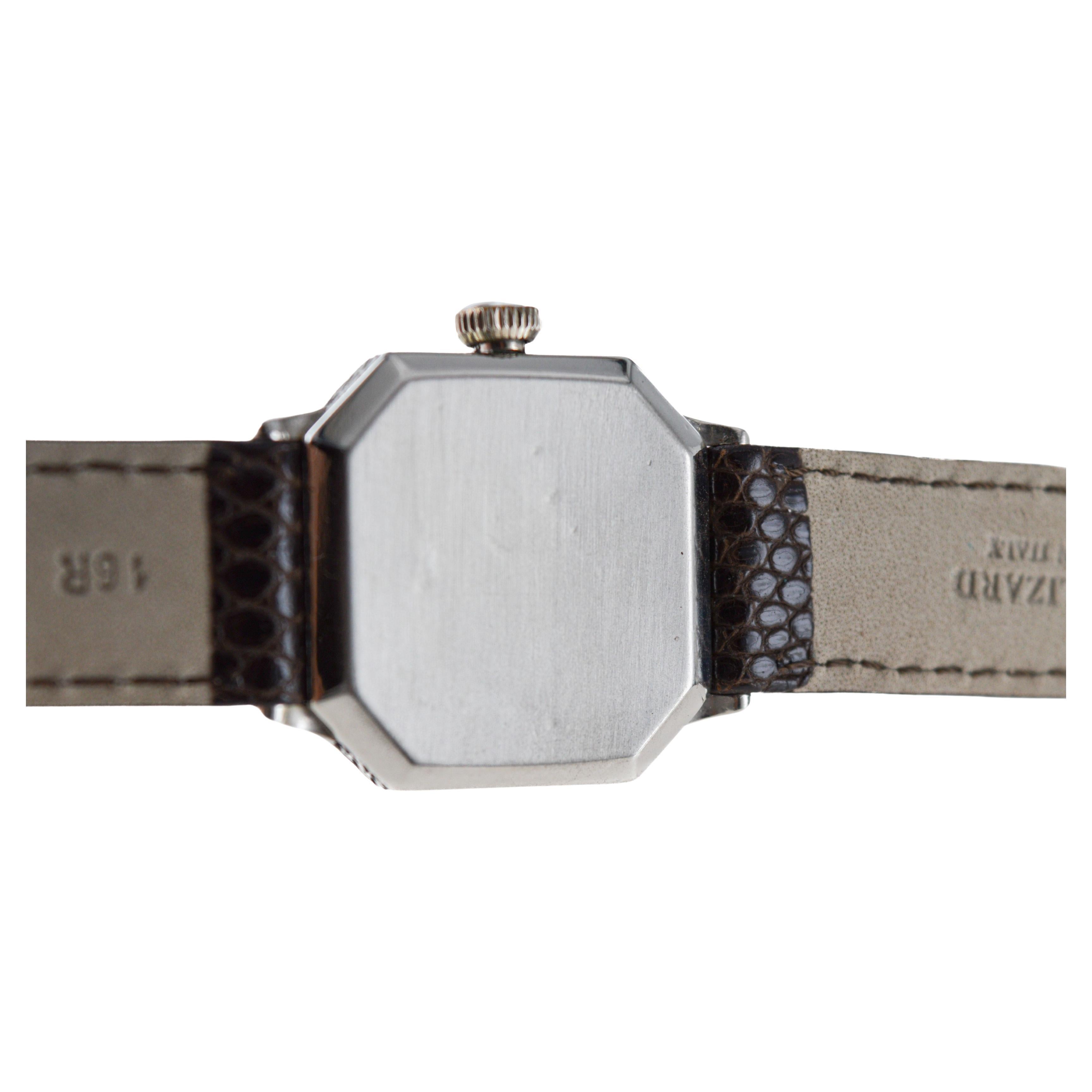 Waltham White Gold Filled Art Deco Watch with Original Dial circa 1926 For Sale 12