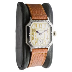 Waltham White Gold Filled Art Deco Watch with Original Dial circa 1926