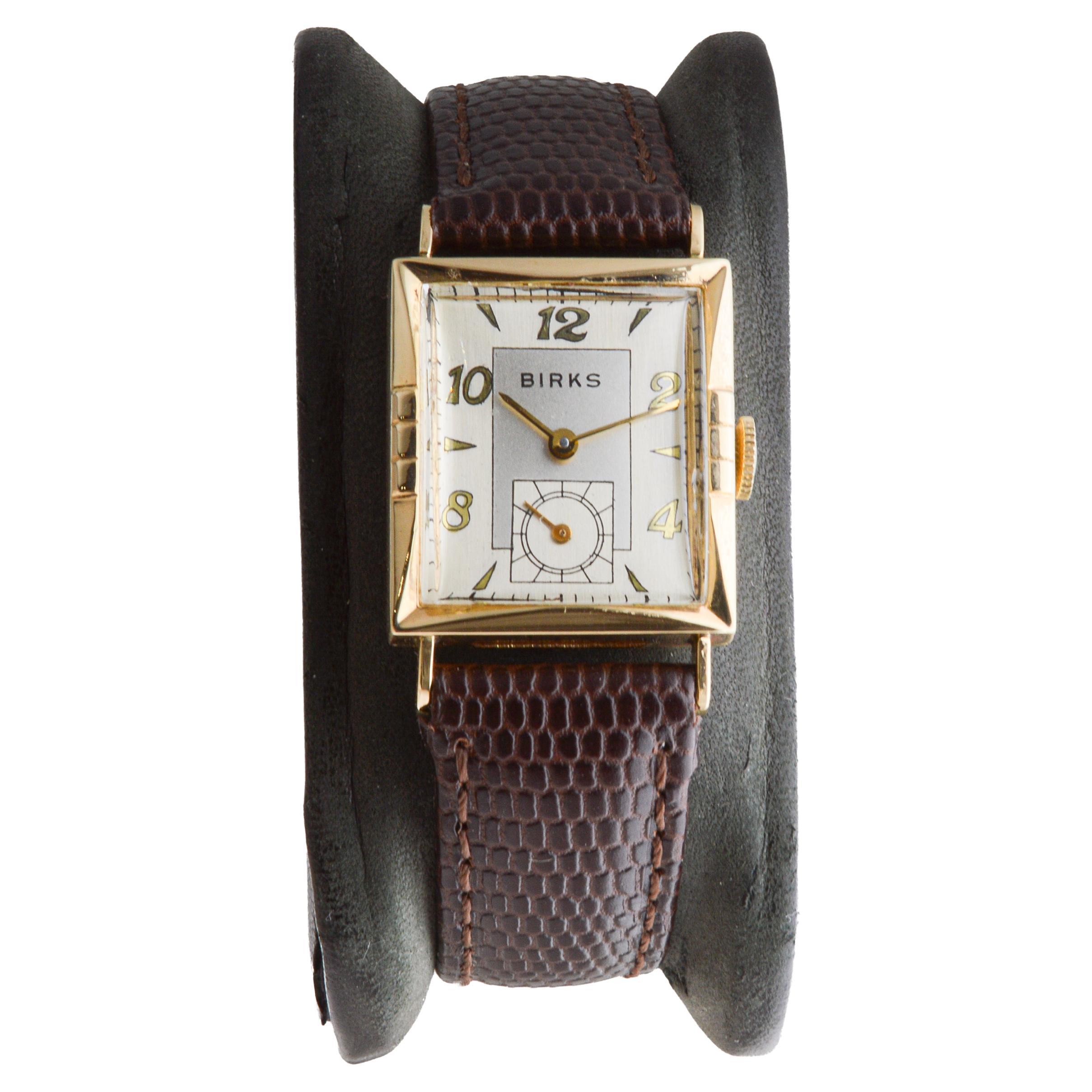 Orologio Waltham in oro giallo Art Deco del 1950 circa