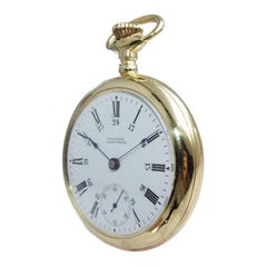 Waltham, montre à gousset Art déco en or jaune à cadran ouvert, 1879
