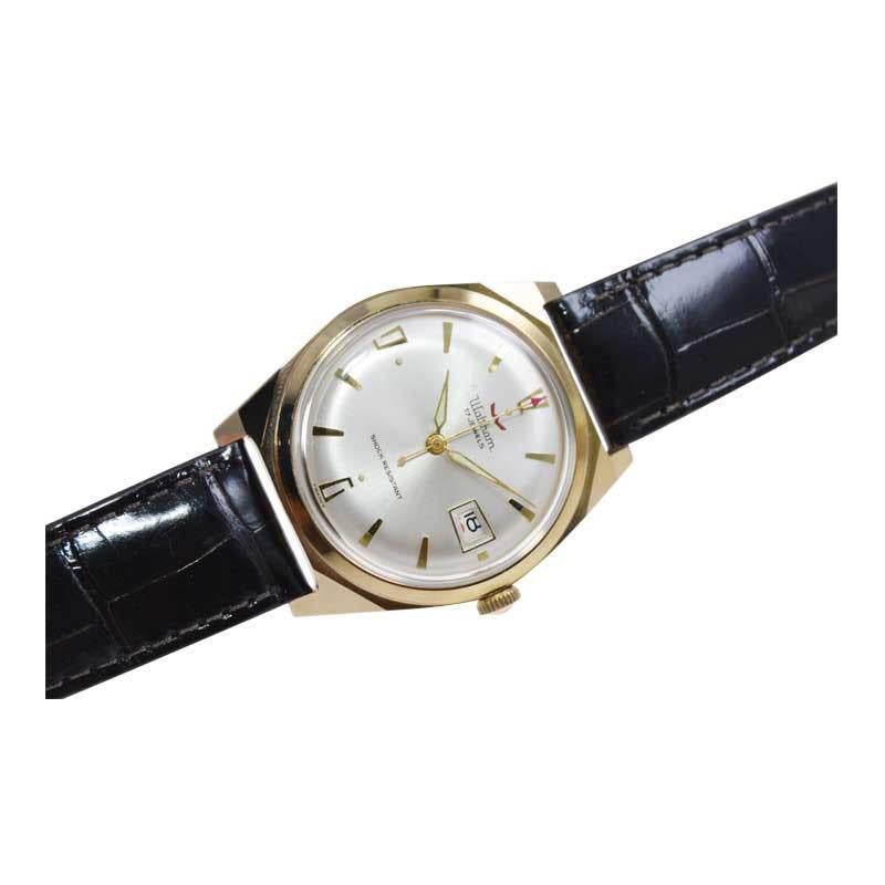 Waltham Yellow Gold Filled Art Deco Style Manual Wind Watch In New Condition In Long Beach, CA