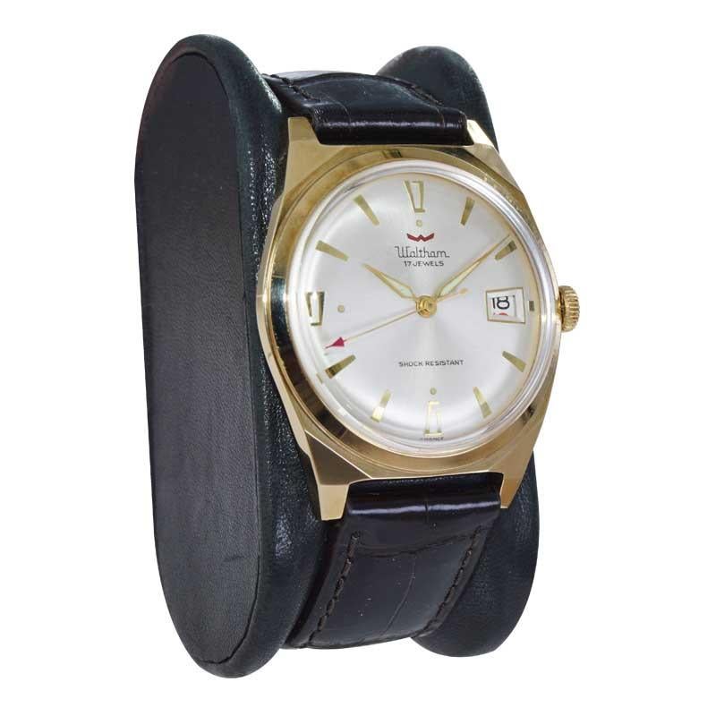 Waltham Yellow Gold Filled Art Deco Style Watch in New Old Stock Condition In New Condition In Long Beach, CA
