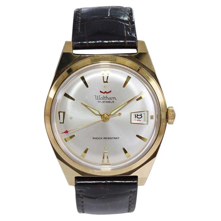 Waltham Yellow Gold Filled Art Deco Style Watch in New Old Stock Condition