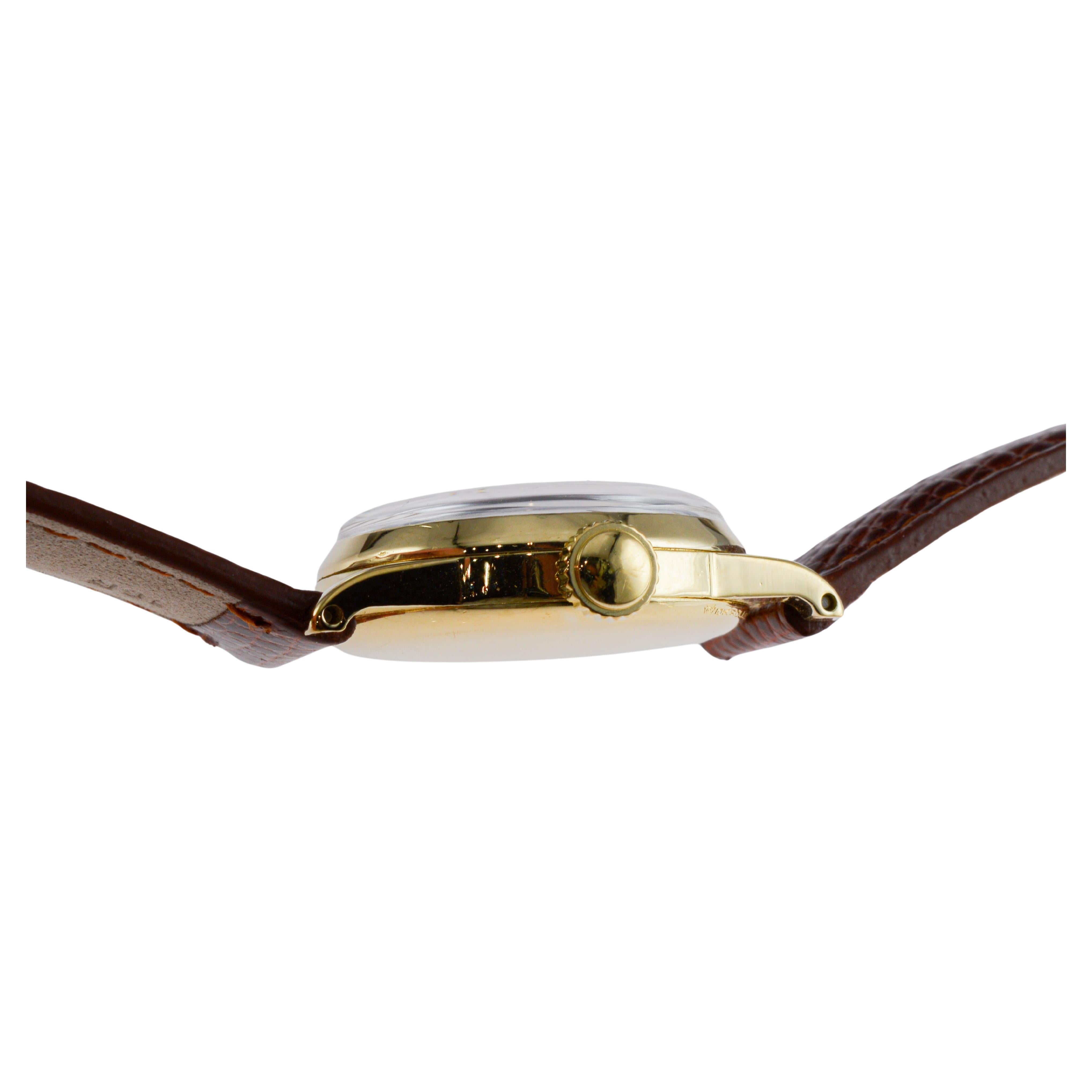 Waltham Yellow Gold Filled Art Deco Sweep Seconds Watch circa 1934 For Sale 8