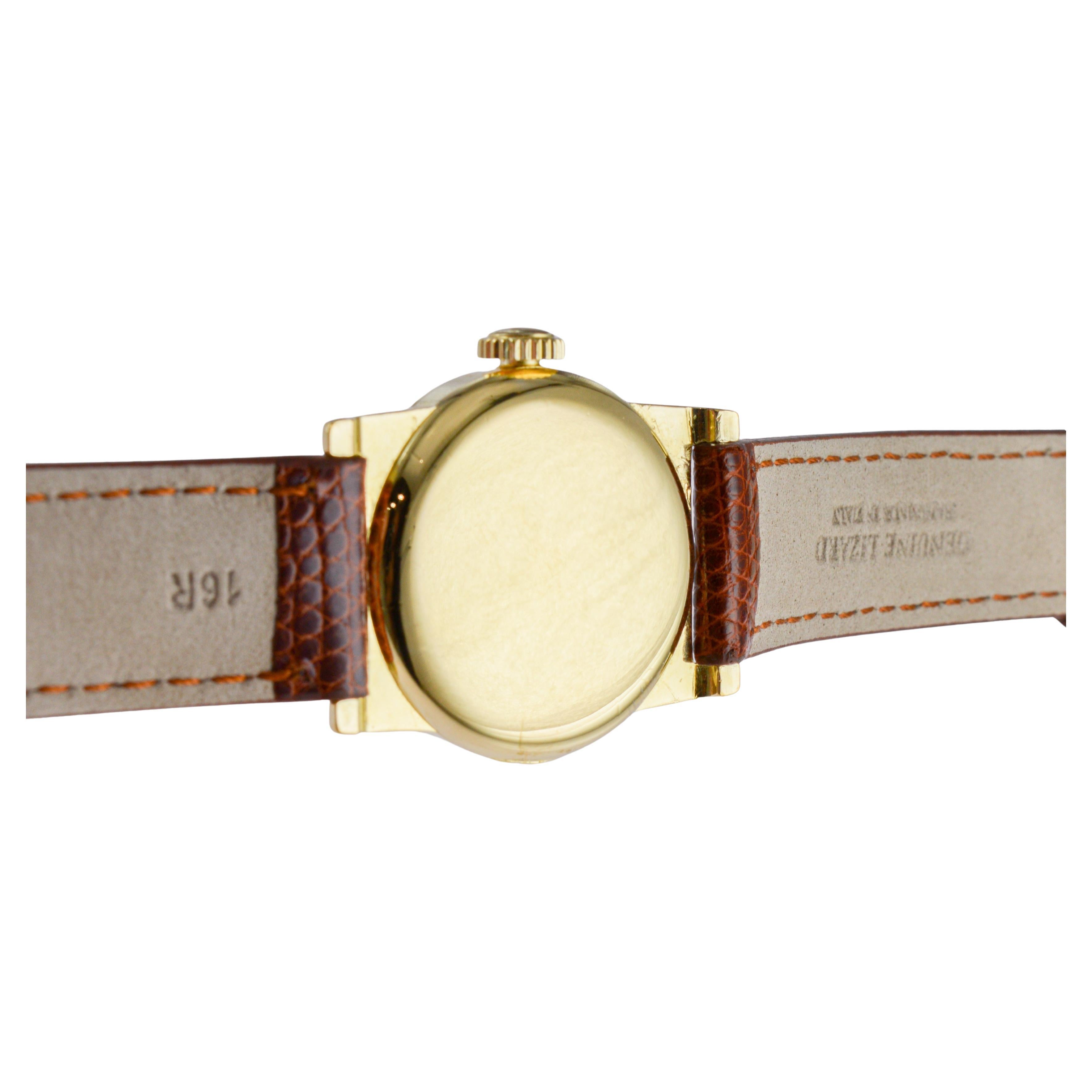 Waltham Yellow Gold Filled Art Deco Sweep Seconds Watch circa 1934 For Sale 9