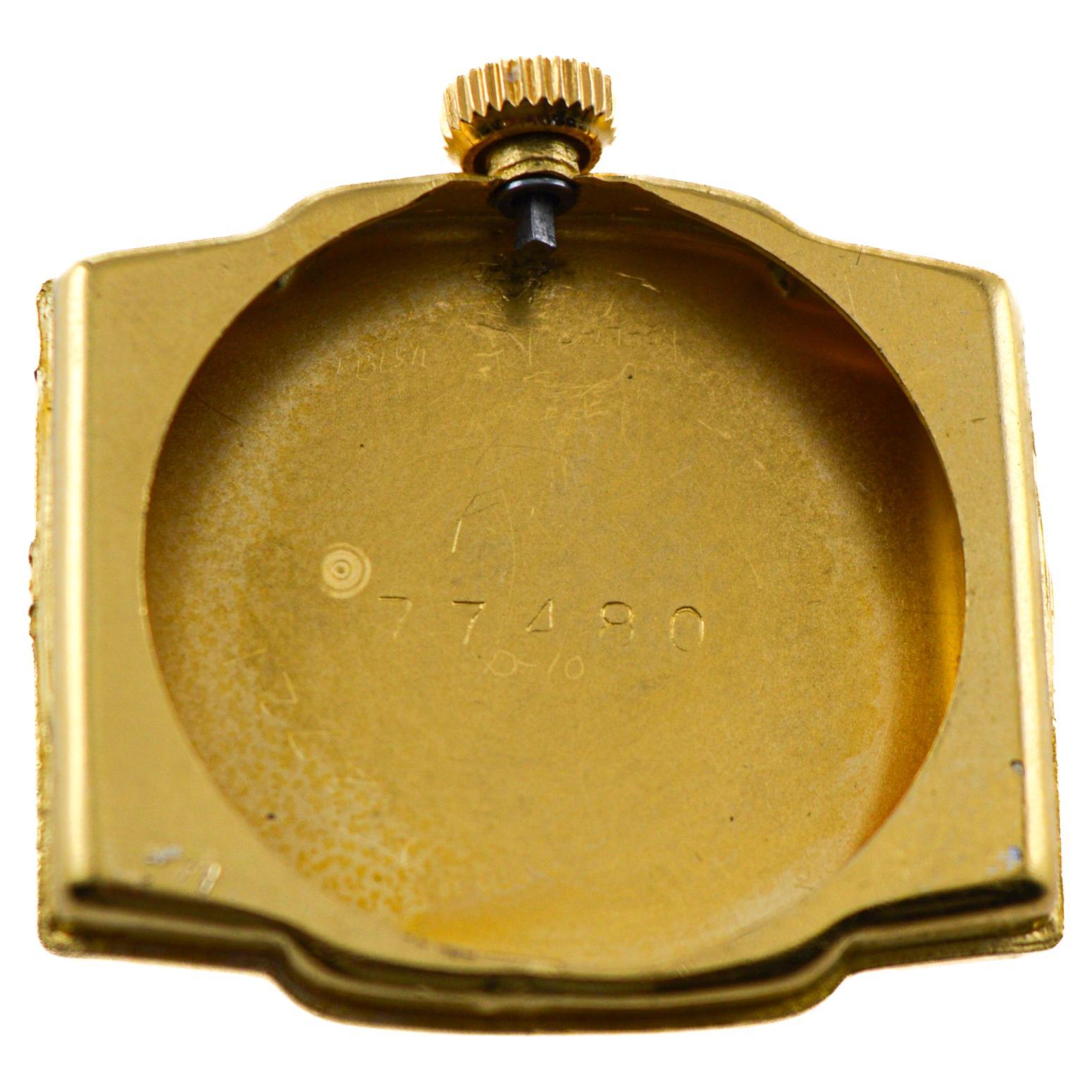 Waltham Yellow Gold Filled Art Deco Tonneau Shaped Watch Original Dial 1920's For Sale 8