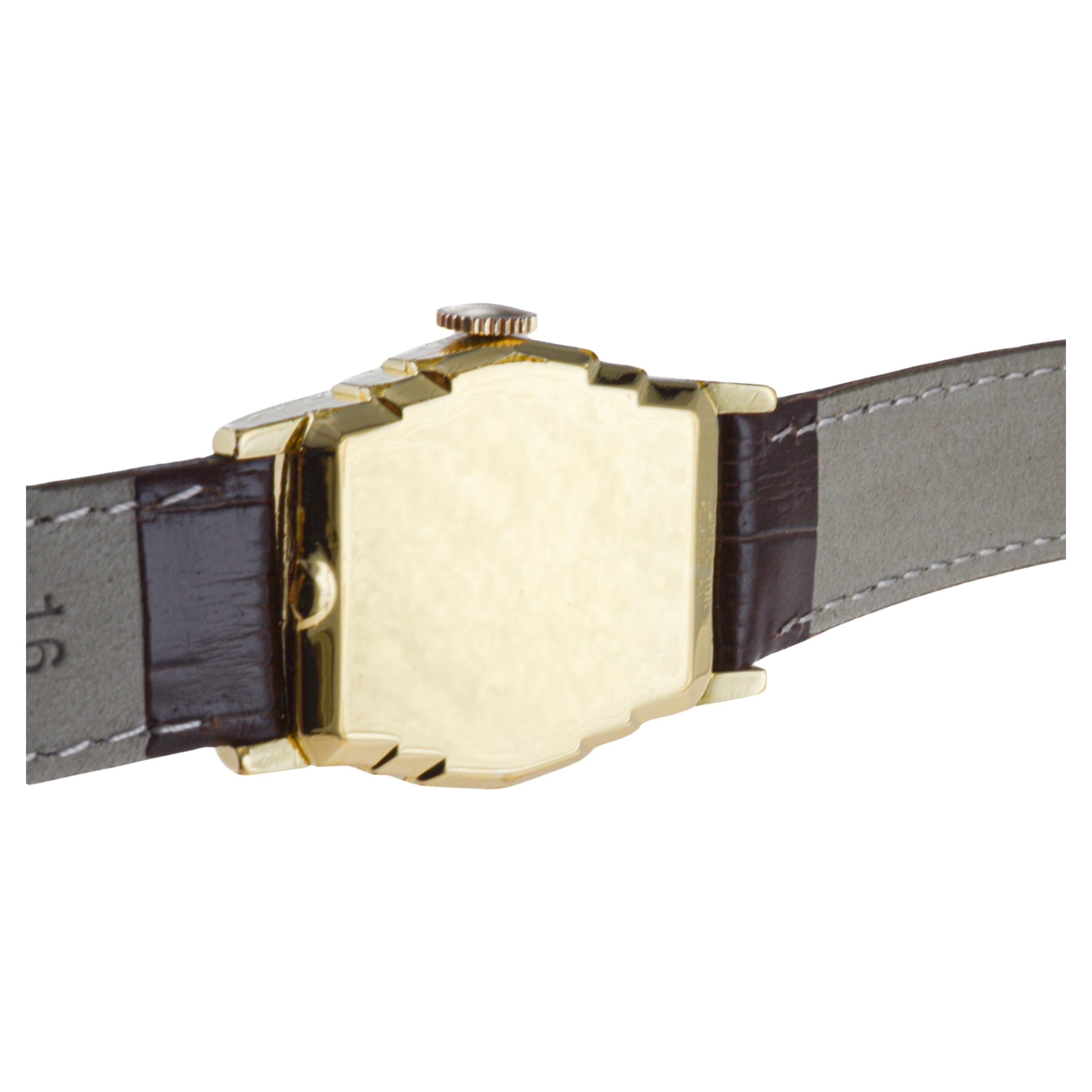 Waltham Yellow Gold Filled Art Deco Watch with Original Dial circa 1930's 7