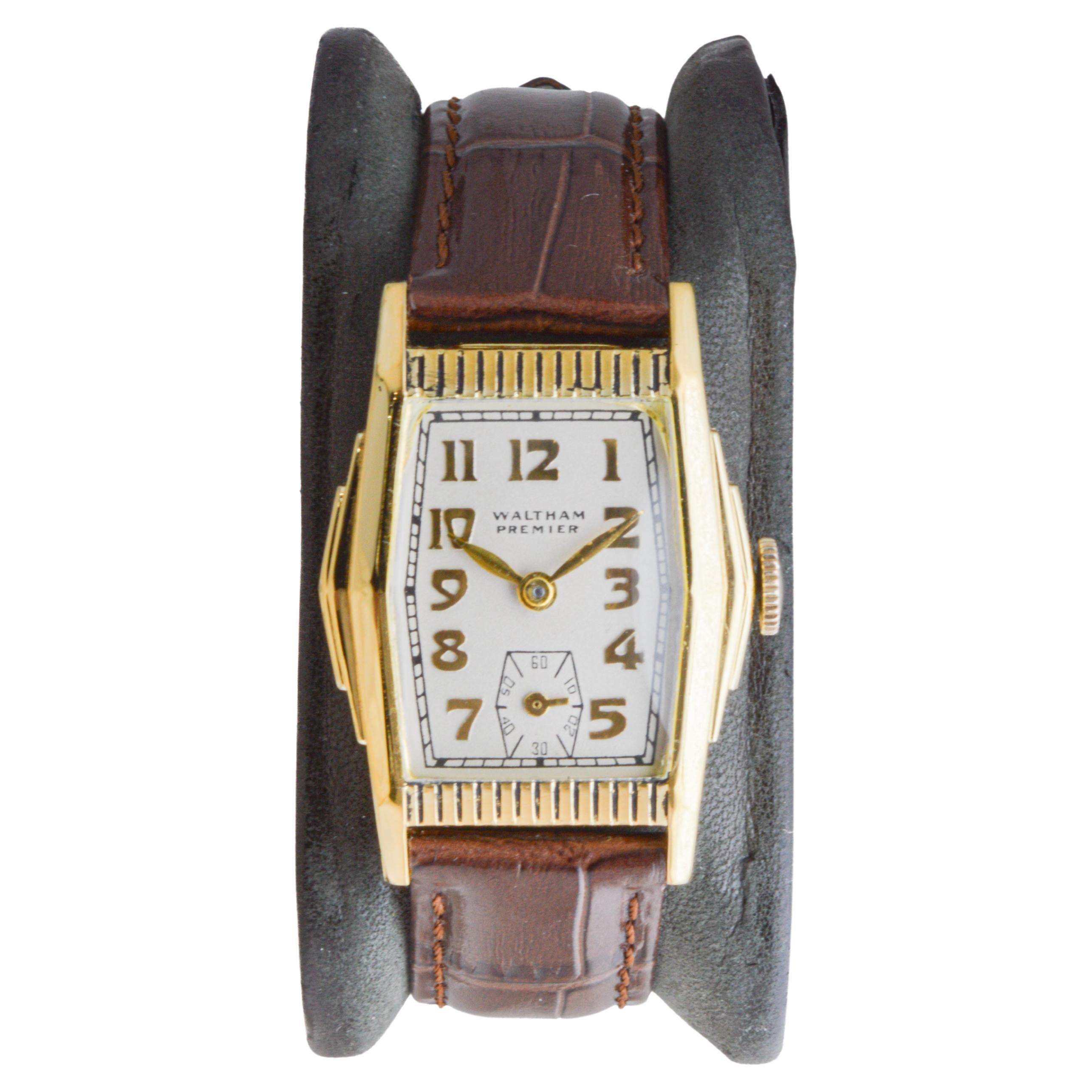 Waltham Yellow Gold Filled Art Deco Watch with Original Dial circa 1930's 1