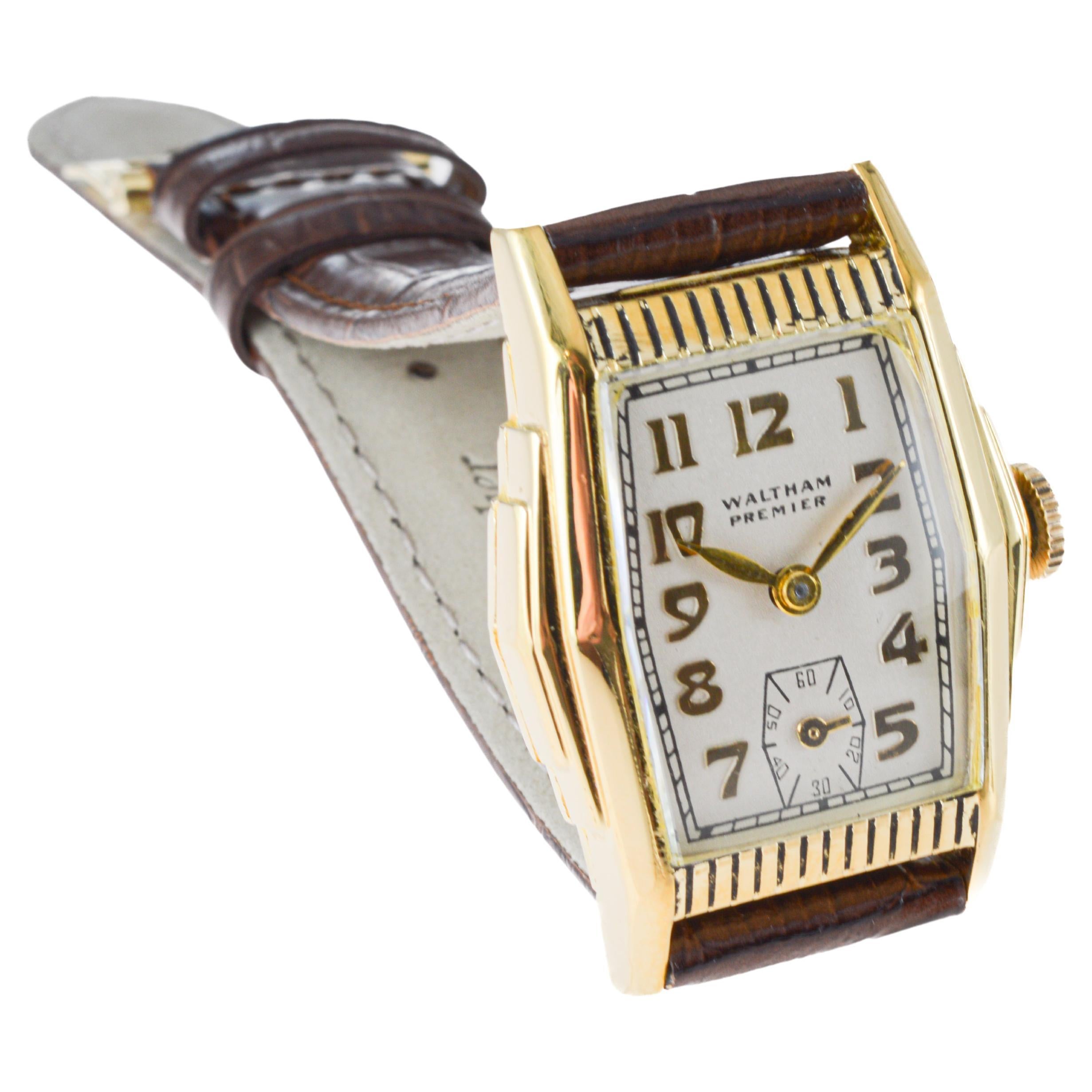 Waltham Yellow Gold Filled Art Deco Watch with Original Dial circa 1930's 5