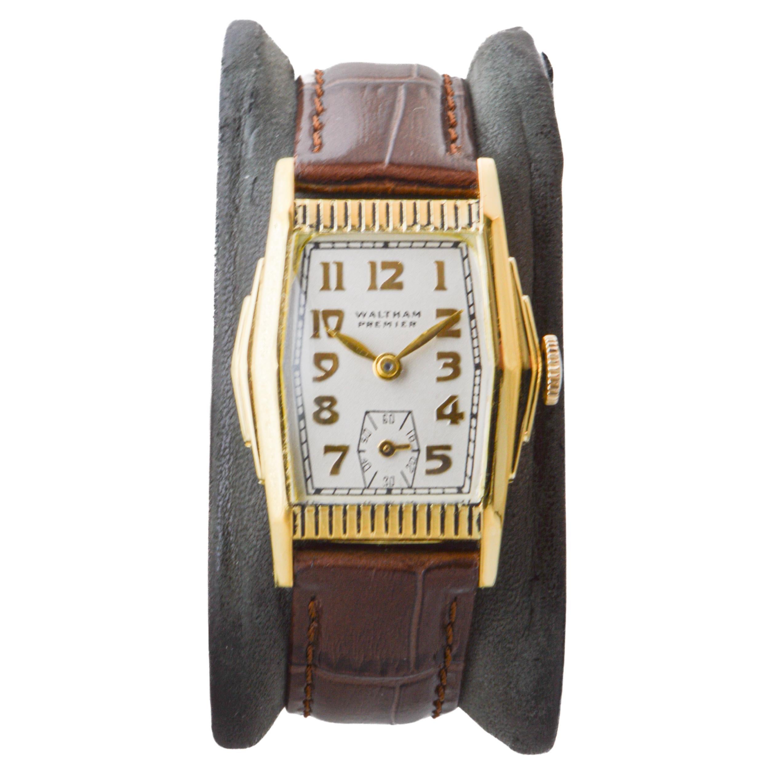 Waltham Yellow Gold Filled Art Deco Watch with Original Dial circa 1930's