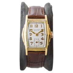 Waltham Gelbgold gefüllt Art Deco Uhr mit Original-Zifferblatt circa 1930's