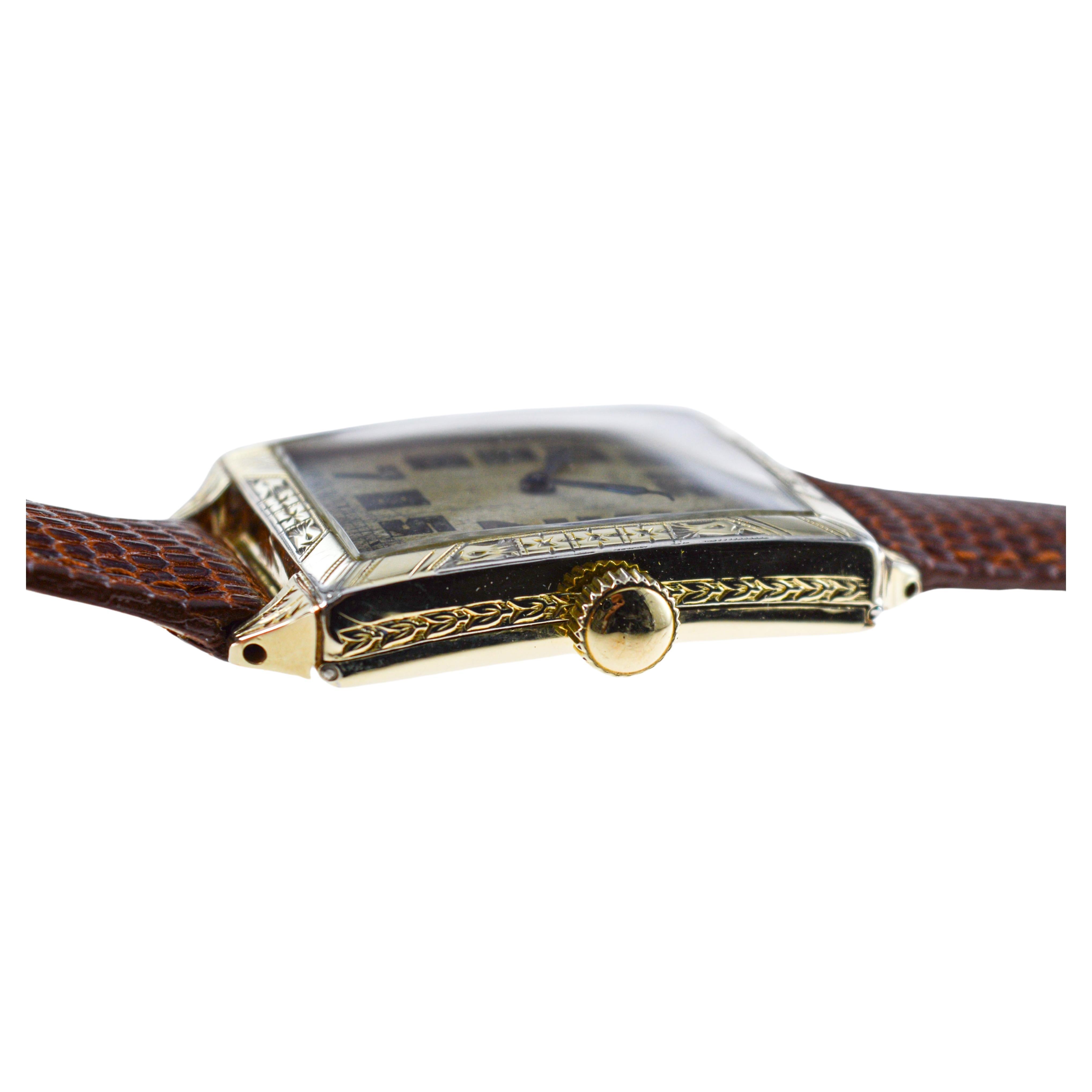 Waltham Yellow Gold Filled Art Deco Watch with Original Dial from 1926 For Sale 7