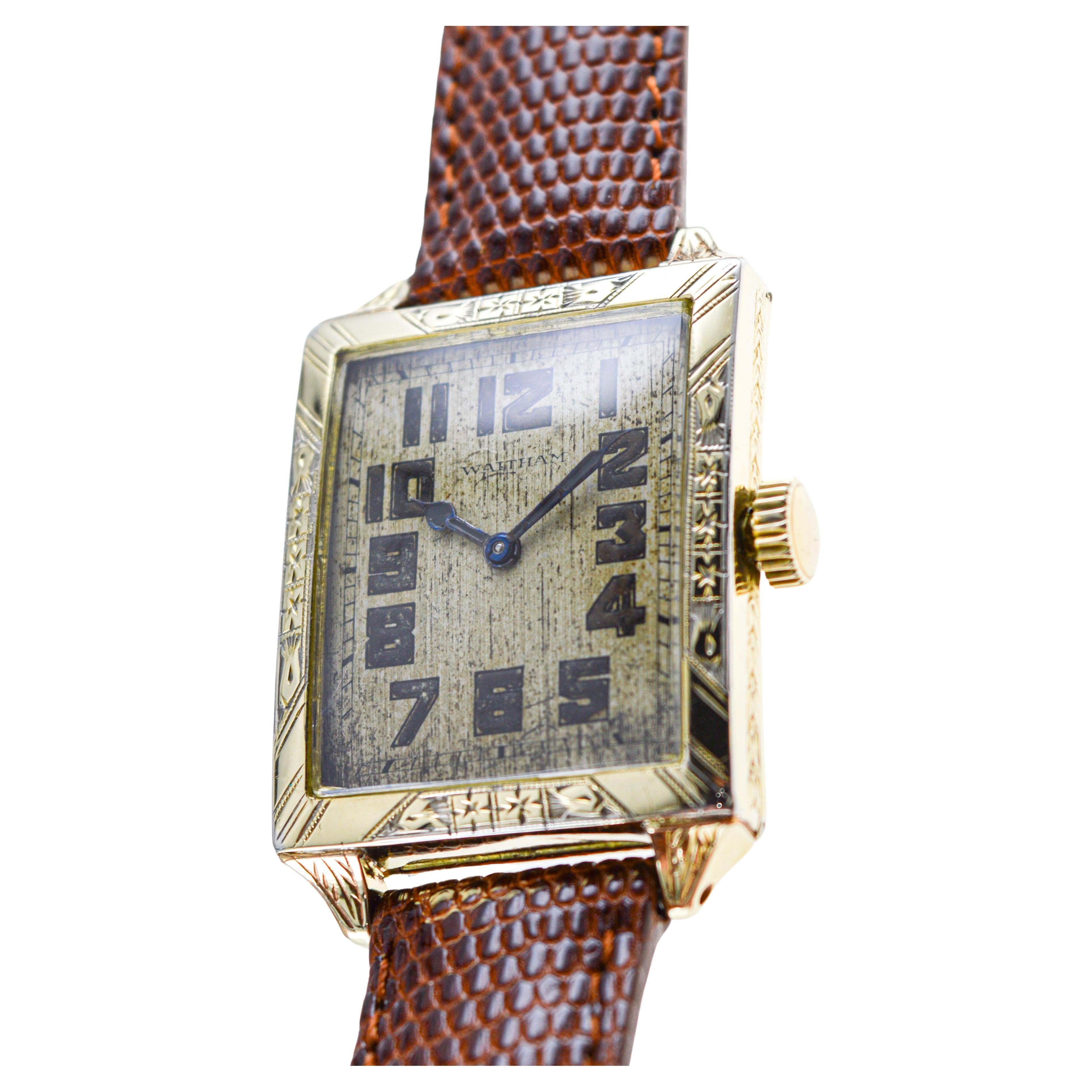Waltham Yellow Gold Filled Art Deco Watch with Original Dial from 1926 For Sale 10
