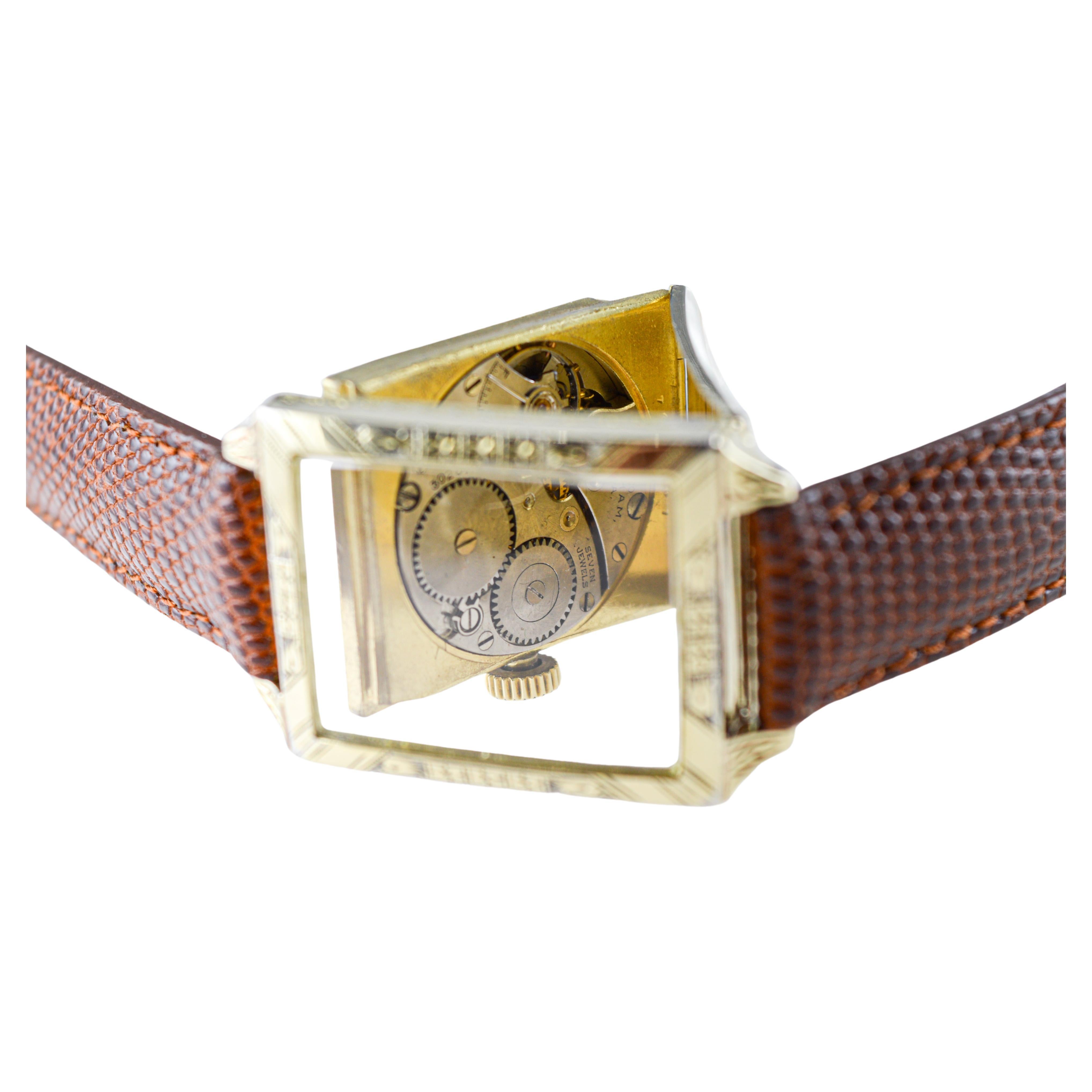 Waltham Yellow Gold Filled Art Deco Watch with Original Dial from 1926 For Sale 10