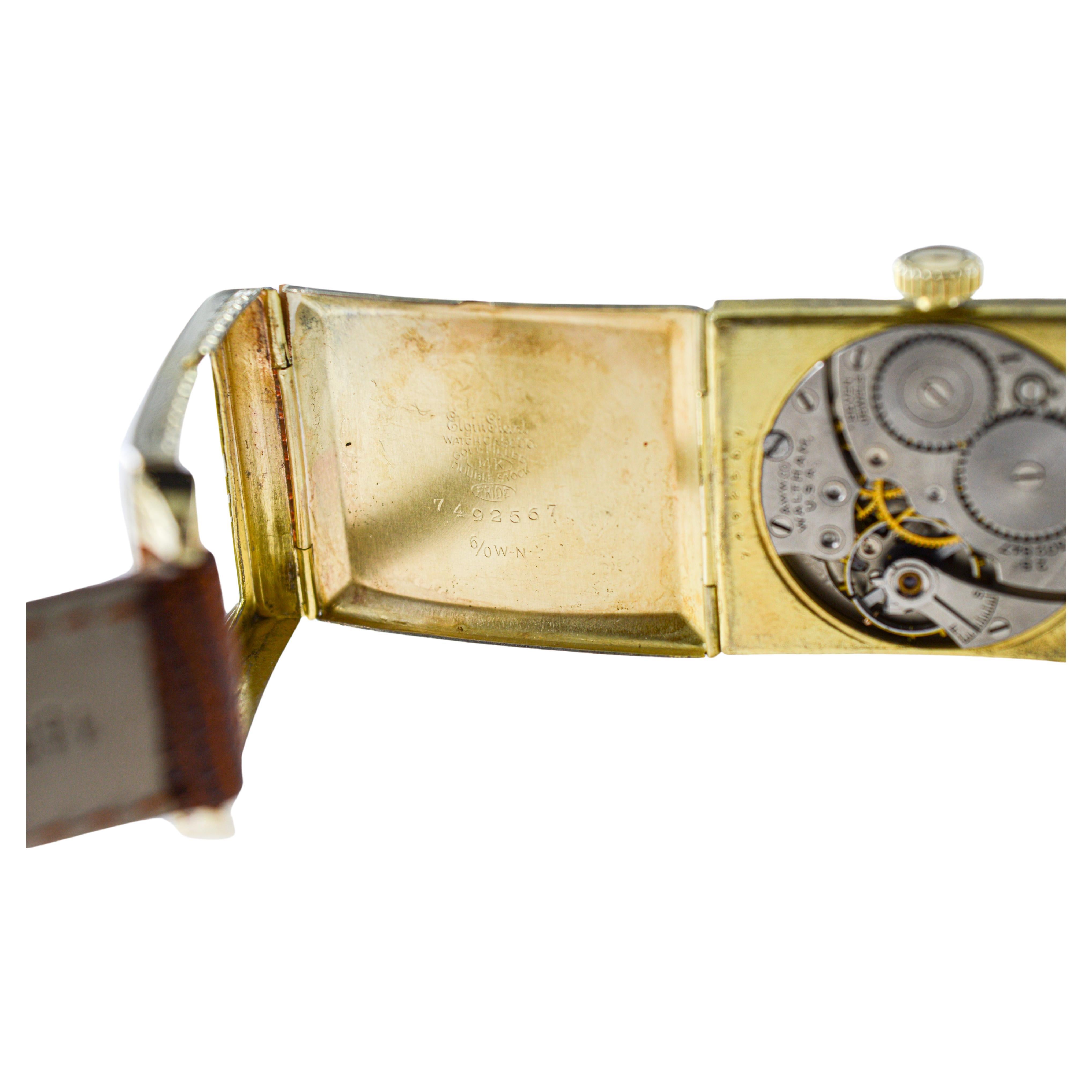 Waltham Yellow Gold Filled Art Deco Watch with Original Dial from 1926 For Sale 11