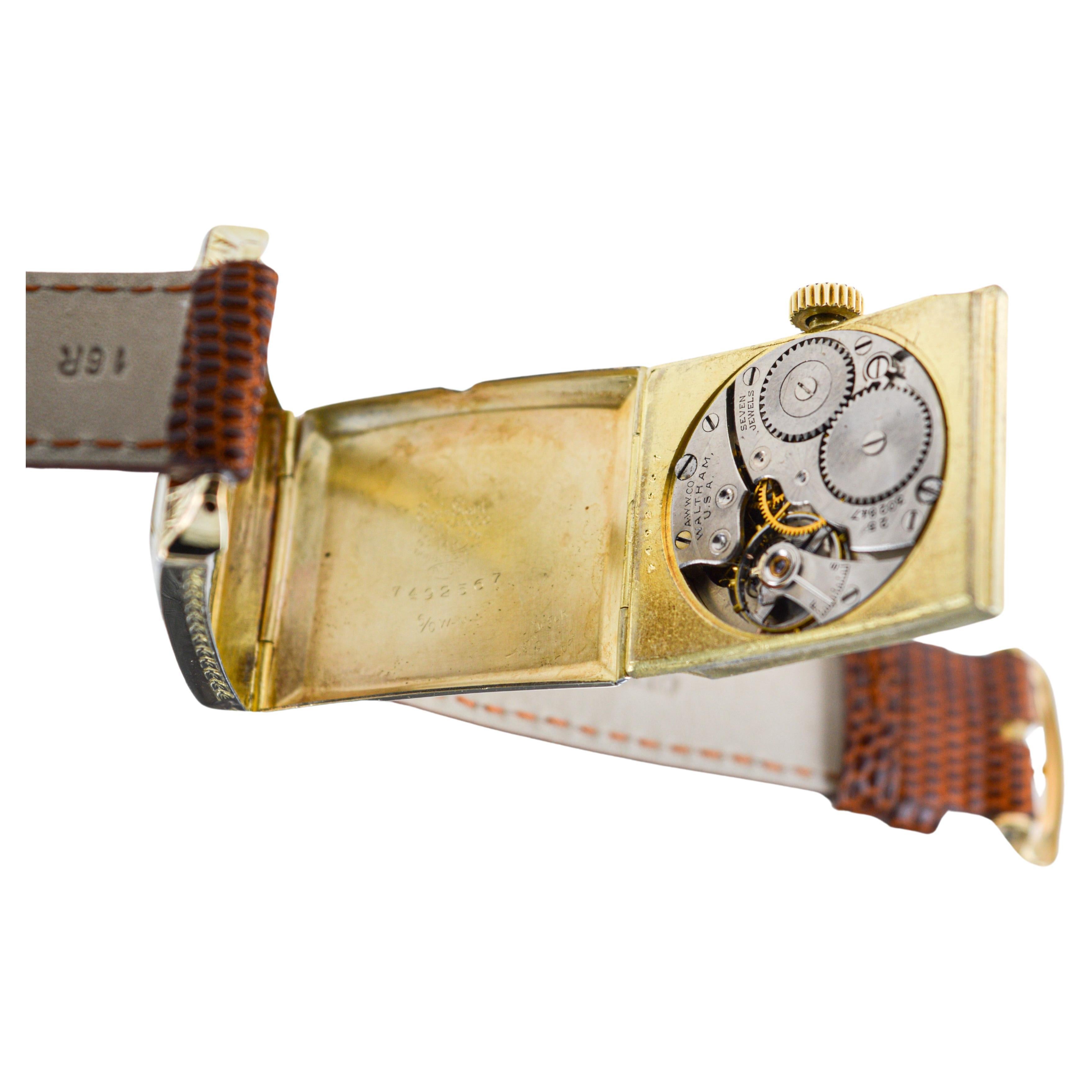 Waltham Yellow Gold Filled Art Deco Watch with Original Dial from 1926 For Sale 13