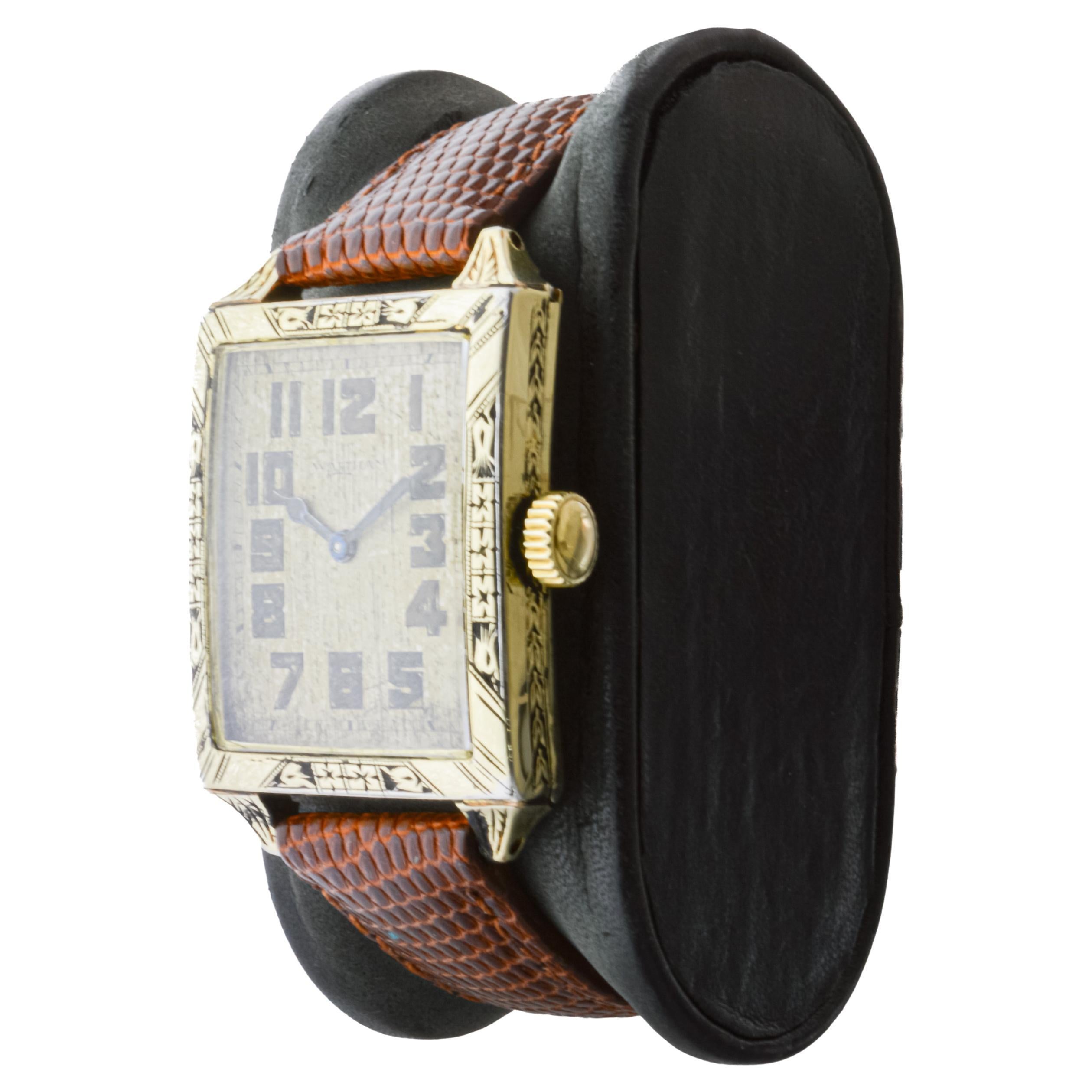 Waltham Yellow Gold Filled Art Deco Watch with Original Dial from 1926 For Sale 2