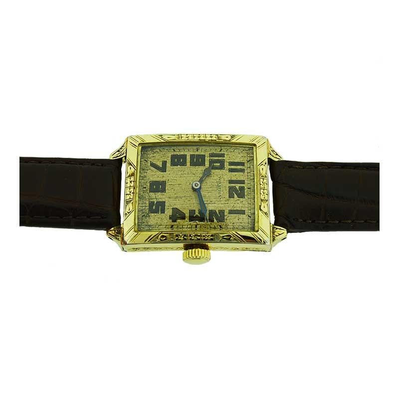 Waltham Yellow Gold Filled Art Deco Wrist Watch from 1926 to Navigate Your Day In Excellent Condition In Long Beach, CA