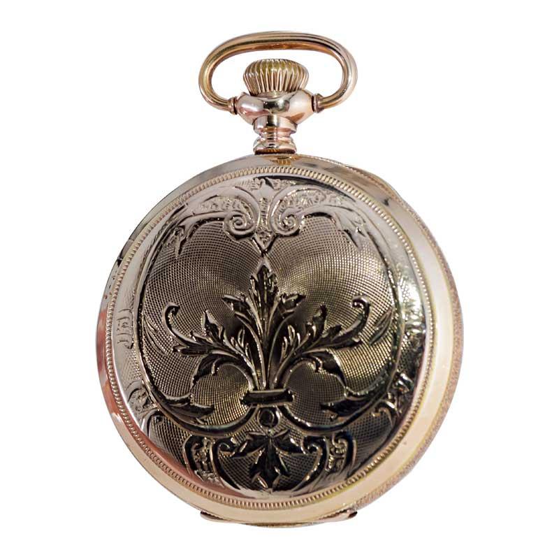 Waltham Yellow Gold Filled Art Nouveau Hunters Case Pocket Watch from, 1906 5