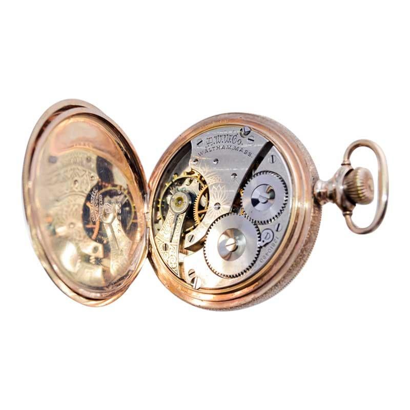 Waltham Yellow Gold Filled Art Nouveau Hunters Case Pocket Watch from, 1906 8