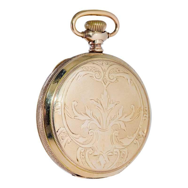 Waltham Yellow Gold Filled Art Nouveau Hunters Case Pocket Watch from, 1906 1
