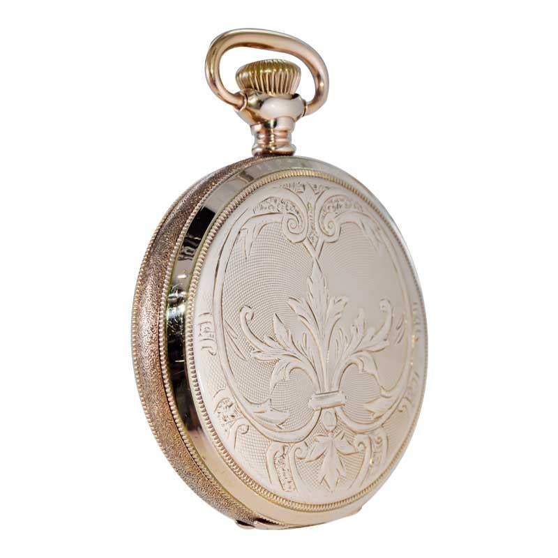 Waltham Yellow Gold Filled Art Nouveau Hunters Case Pocket Watch from, 1906 2