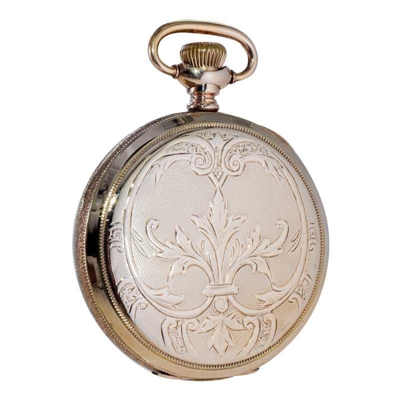 Waltham Yellow Gold Filled Art Nouveau Hunters Case Pocket Watch from, 1906 3