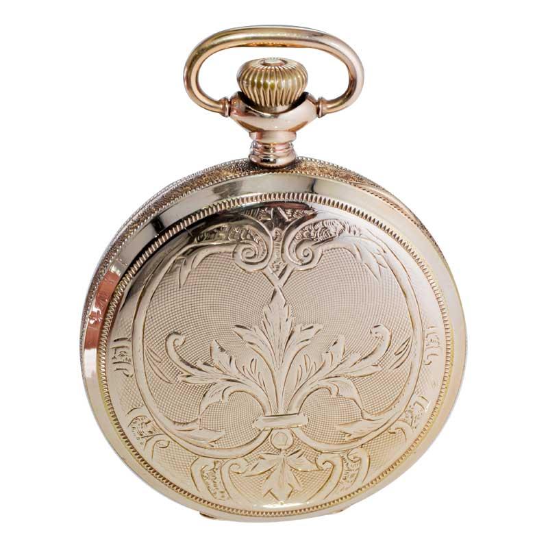 Waltham Yellow Gold Filled Art Nouveau Hunters Case Pocket Watch from, 1906 4