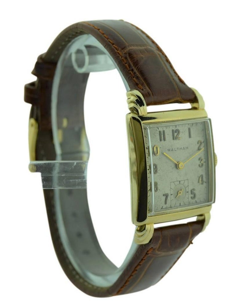 Waltham Yellow Gold Filled Deco Tank Style Watch with Original ...