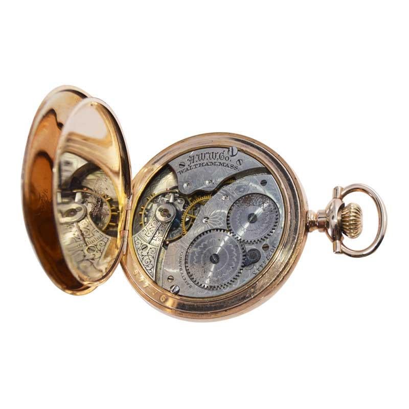 Waltham Yellow Gold Filled Hunters Case Pocket Watch 1901 For Sale 3