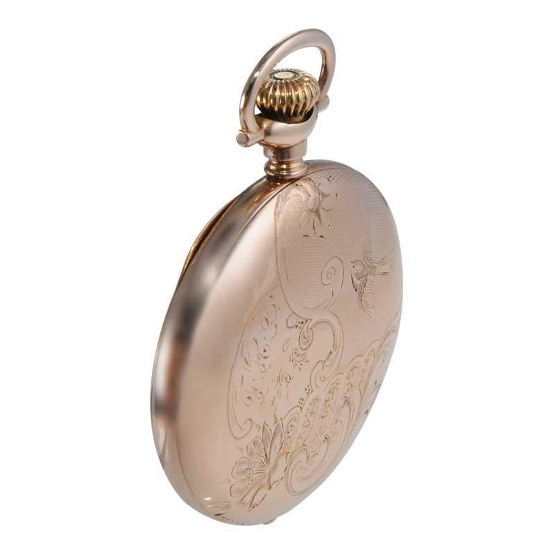 Waltham Yellow Gold Filled Hunters Case Pocket Watch 1901 In Excellent Condition For Sale In Long Beach, CA