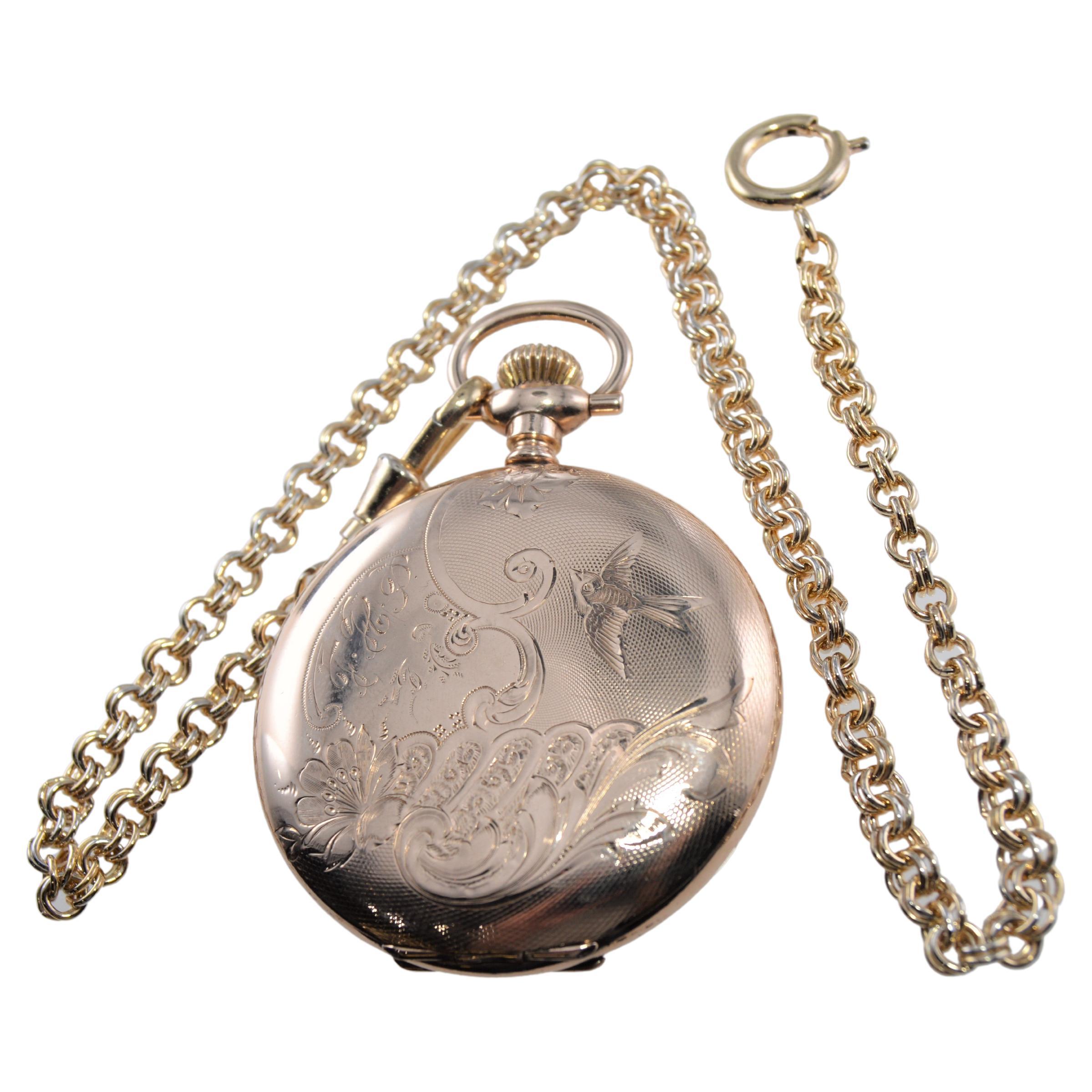 Waltham Yellow Gold Filled Hunters Case Pocket Watch 1901 For Sale