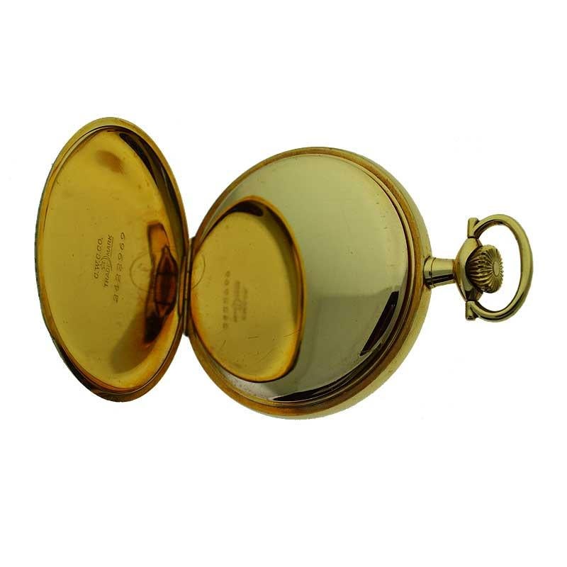 Waltham Yellow Gold Filled Hunters Case Pocket Watch from 1910 1