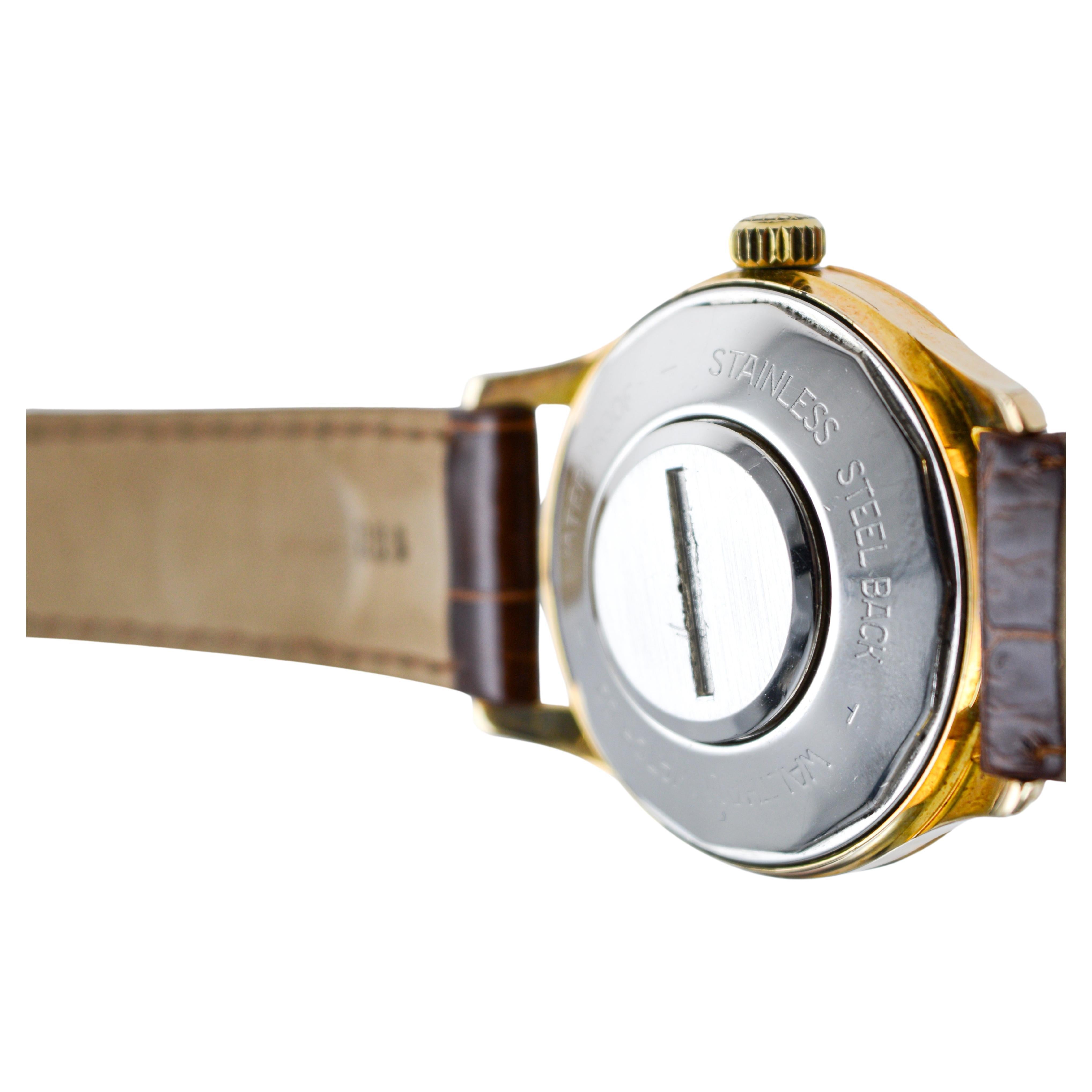 Waltham Yellow Gold Filled Mid Century Experimental Electromechanical Watch For Sale 6