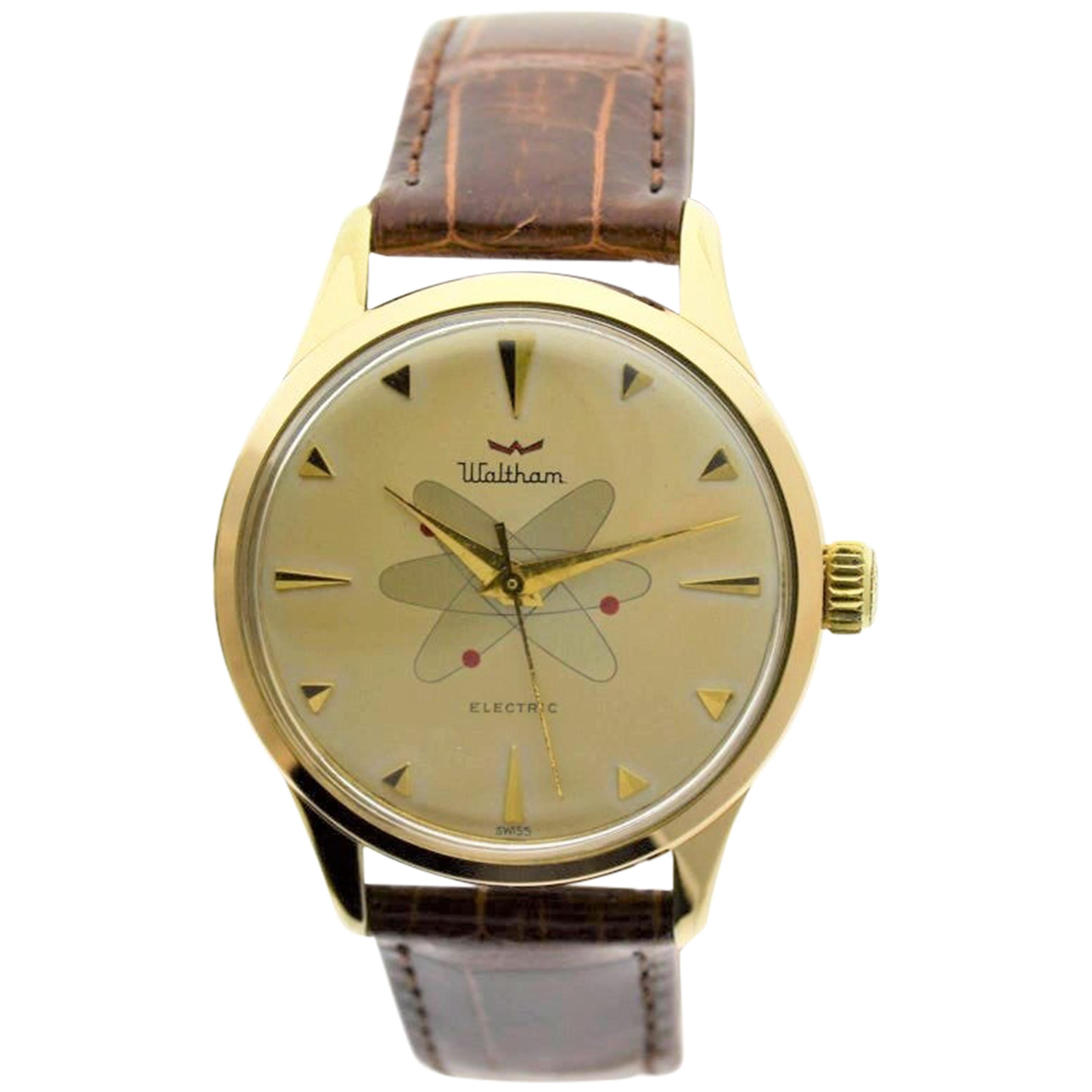 Waltham Yellow Gold Filled Midcentury Experimental Electromechanical Watch