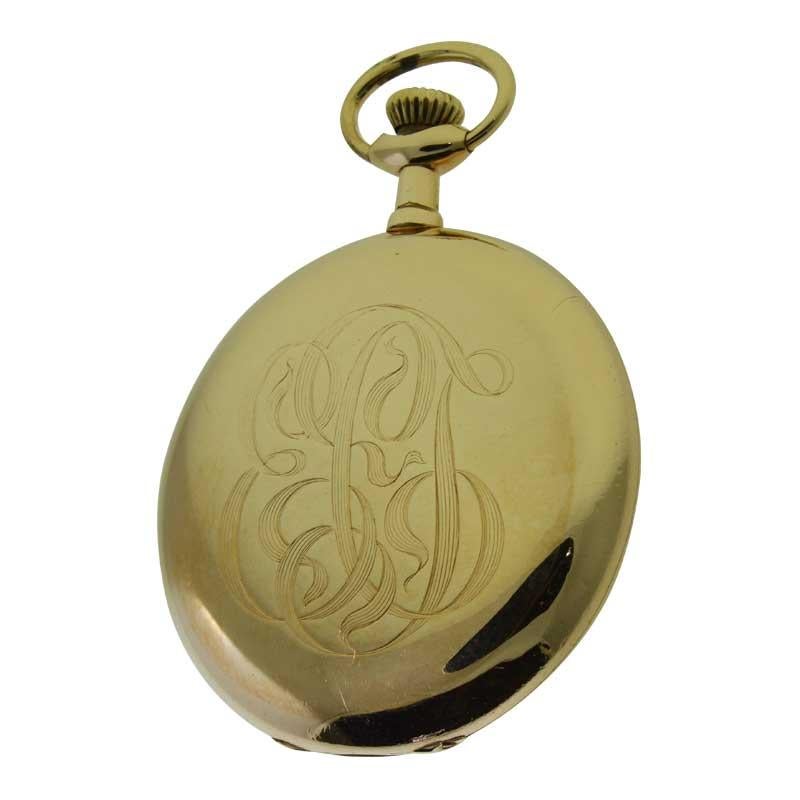 Women's or Men's Waltham Yellow Gold Filled Open Case Pocket Watch Dated 1907