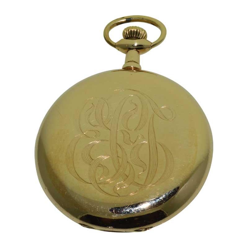 Waltham Yellow Gold Filled Open Case Pocket Watch Dated 1907 1