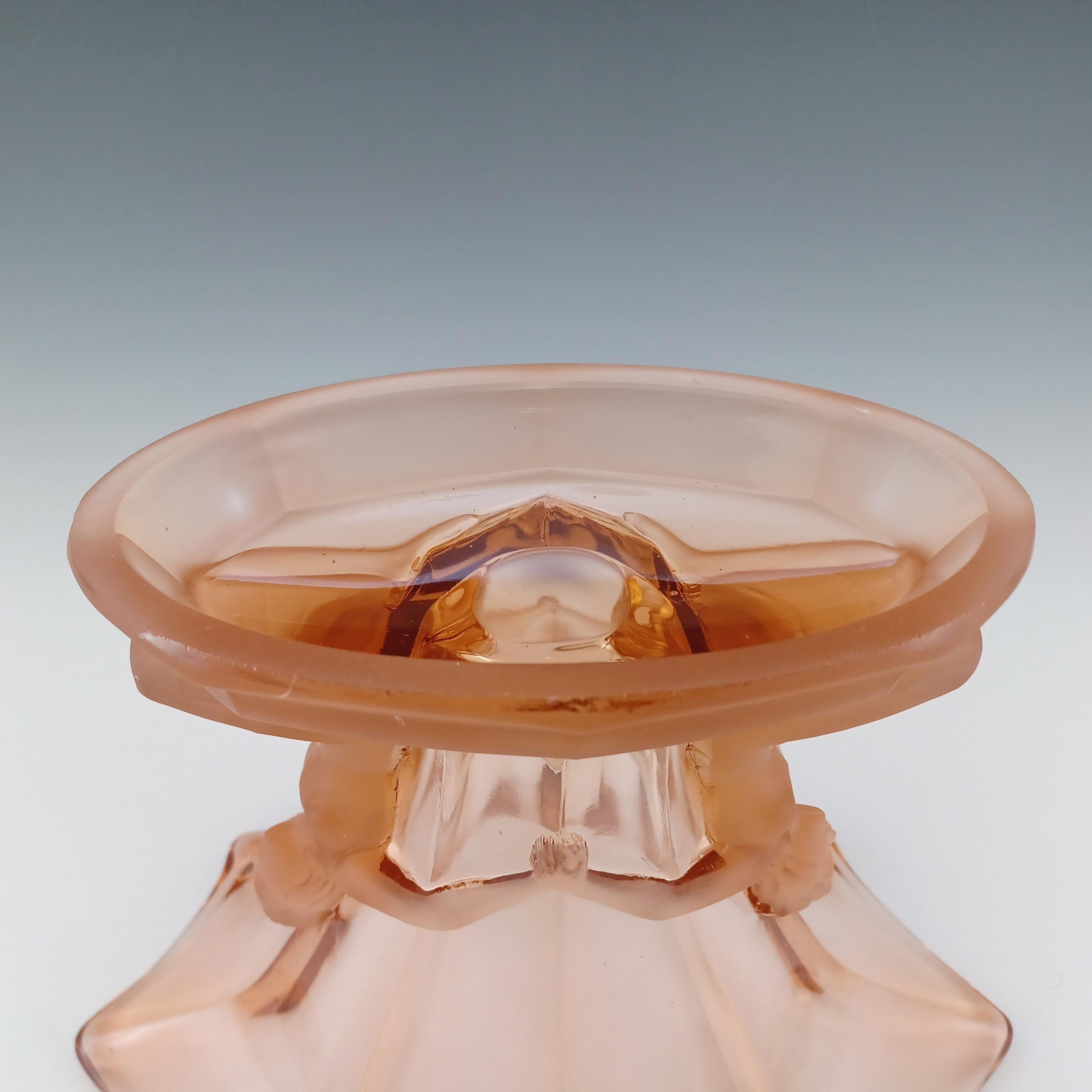 Walther & Söhne 1930's Art Deco Pink Glass 'Windsor' Vase For Sale 4