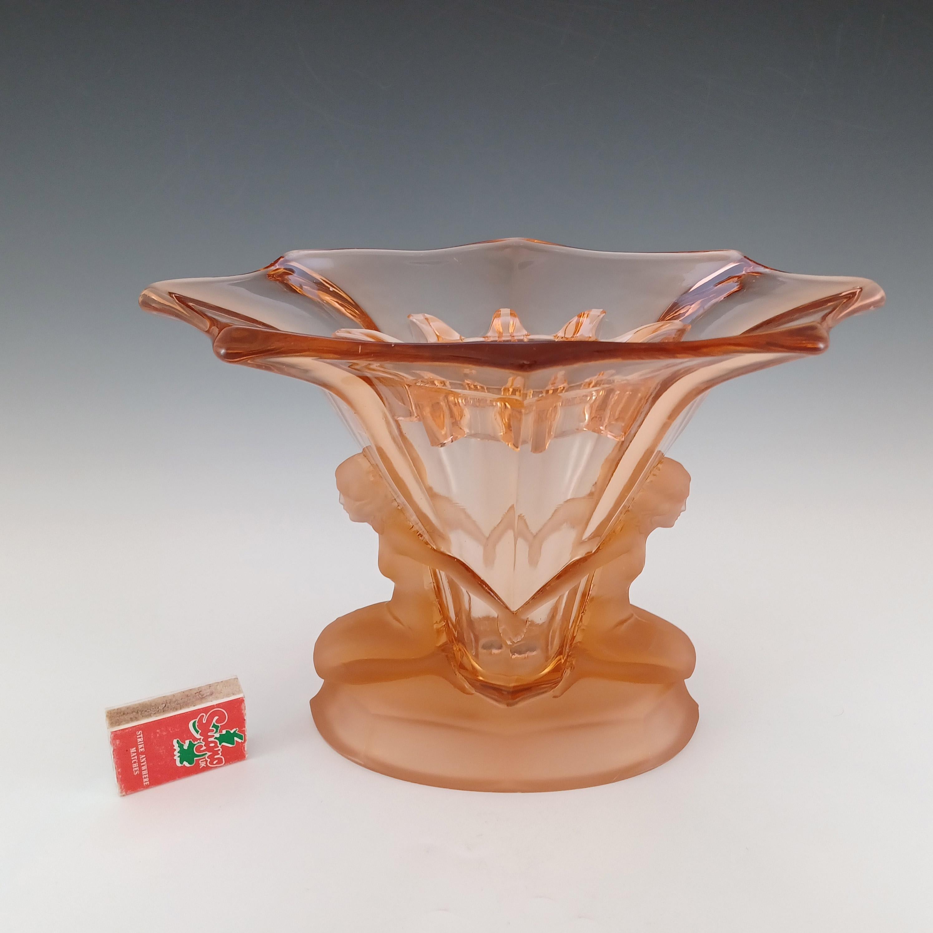 Walther & Söhne 1930's Art Deco Pink Glass 'Windsor' Vase For Sale 5