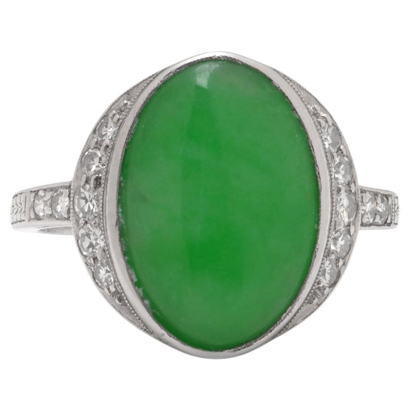 Walton 
Co Art Nouveau Jade 
Diamond Ring For Sale