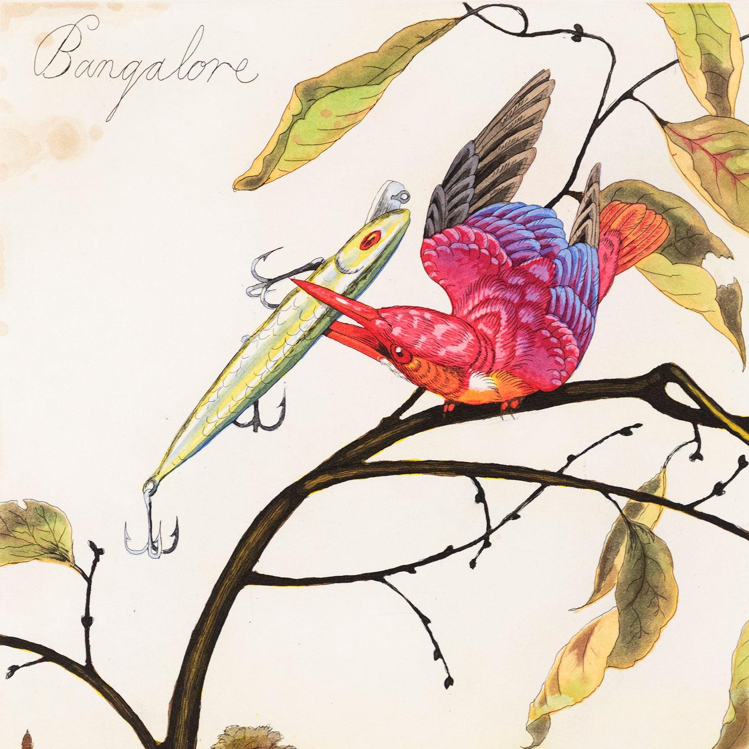 Bangalore - Figurative Print Gris de Walton Ford
