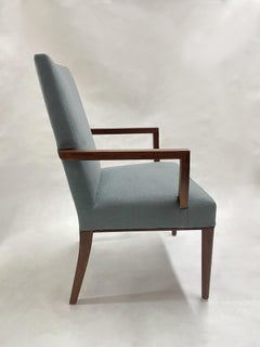 Walton open armchair with carved frame and upholstered seat