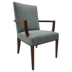 Walton open armchair with carved frame and upholstered seat