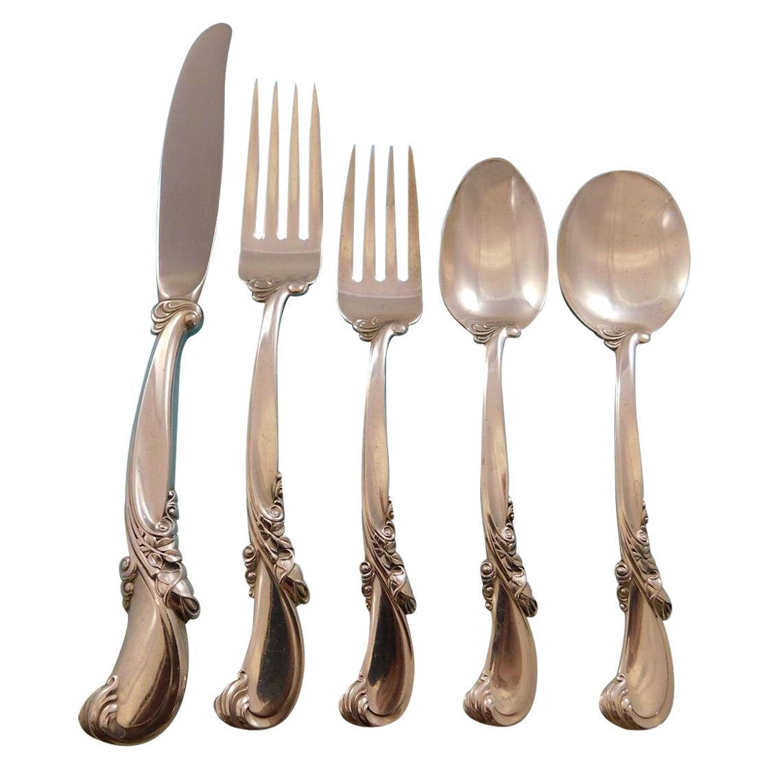 Waltz of Spring by Wallace Sterling Silver Flatware Set for 12 Service 60 Pieces For Sale
