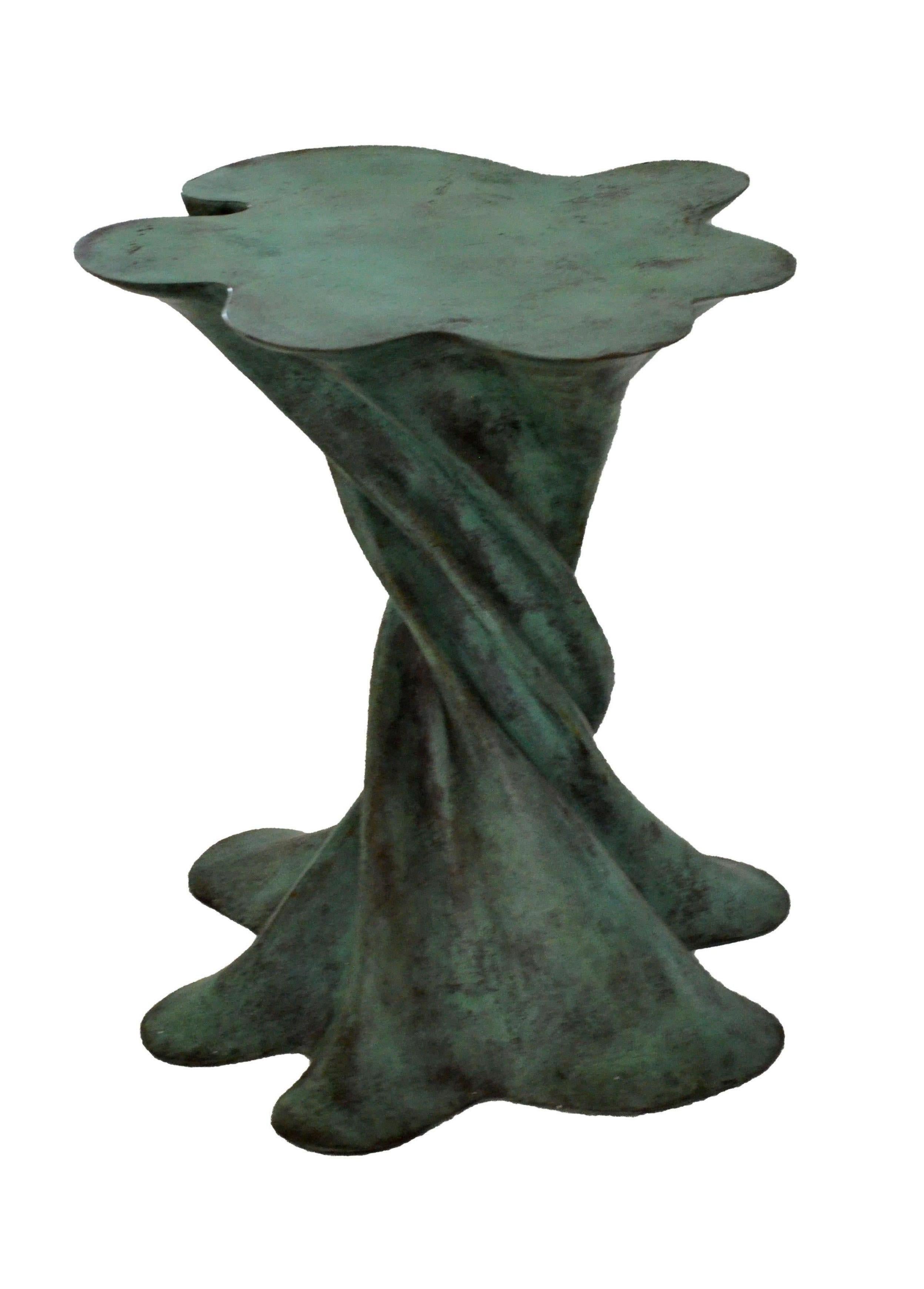 Other Waltz Table in Green Patina Handcrafted in India by Stephanie Odegard For Sale