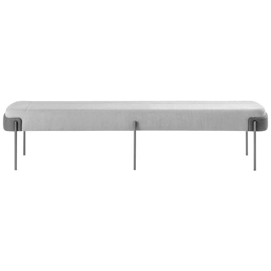 Wam Grey Long Bench, Designed by Marco Zito, Made in Italy